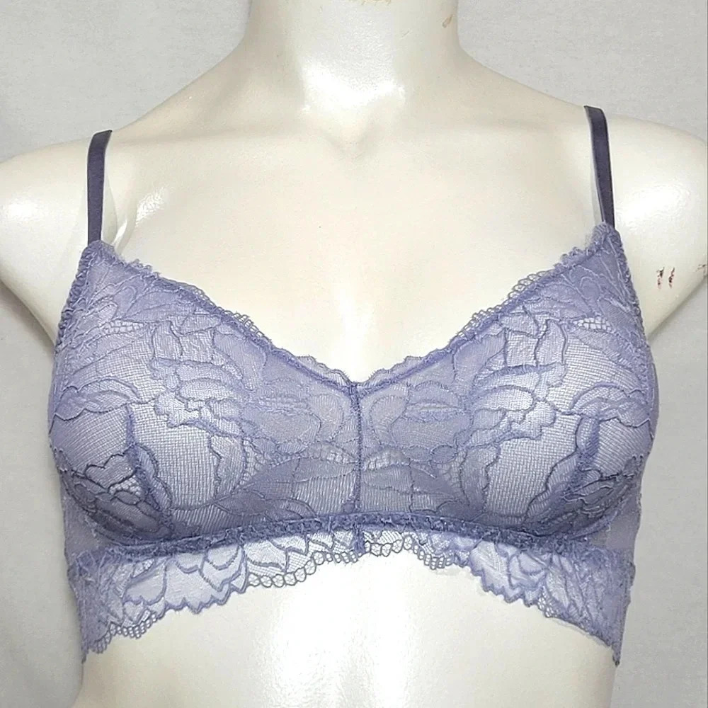 SMALL Gilligan OMalley Floral Lace‎ Bralette Bra Blue NWT